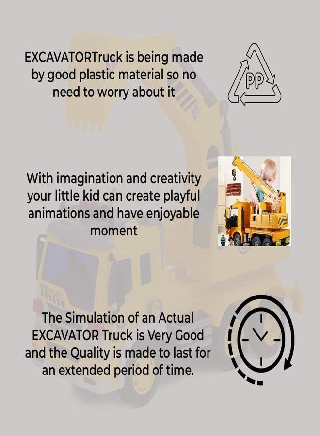 FRATELLI Big Size Exclusive Toys for Kids|Boys|Girls with Lights and Music (Excavator Truck, Friction Power Toy Trucks) Red - Image 4